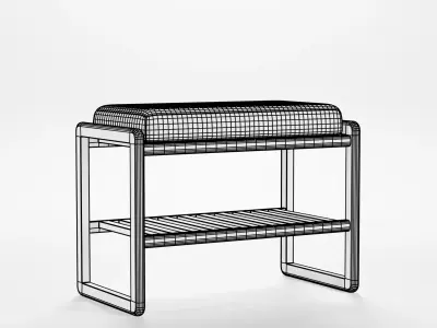 Grondin Coastal Style Solid Wood Shoe Bench Free 3D model