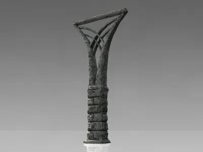 Fantasy stone column Low-poly 3D model