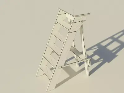 Old Stairs Stepladder Free 3D model