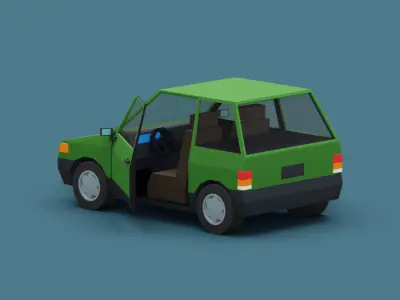 Stylized Cartoon Car Free Free low-poly 3D model
