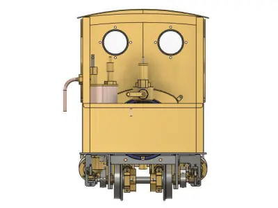 Locomotive gold steam 3D model