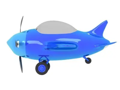Small blue airplane 3D model