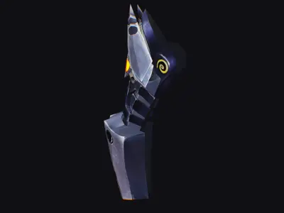 Fantasy Heavy Shield Steel Weapon Armor Cartoon Runic Style Low-poly 3D model