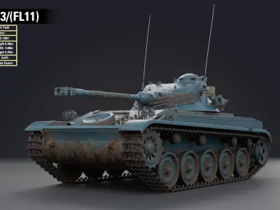 AMX-13 FL11 PBR Model 3D model