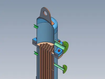 Vertical heat exchanger 3D model