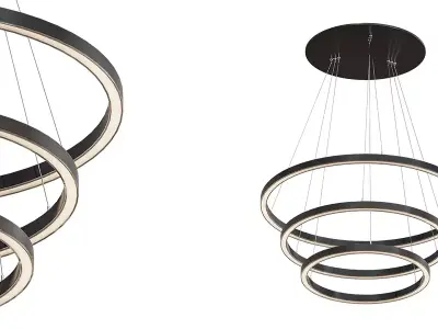 Decorative Ring Pendant Light Set of 8 lamps Free 3D model