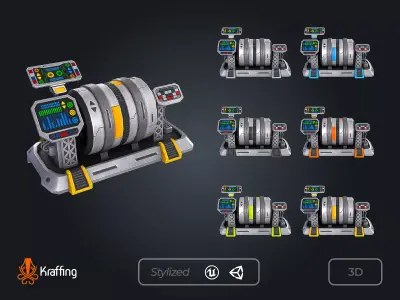 SCI-FI Generator V1 Futuristic Energy Low-poly 3D model