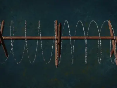 Military WireBarricade Pua Series Metal Fortress Obstacle- N1P 3D model