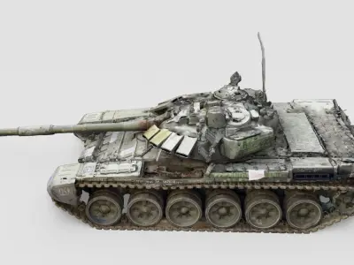 Russian T-90 tank destroyed by Ukrainian army  3D model get