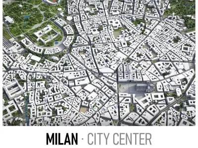 Milan Low-poly 3D model