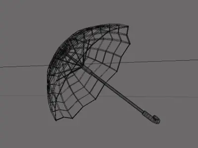 Umbrella 2 sakura Free low-poly 3D model