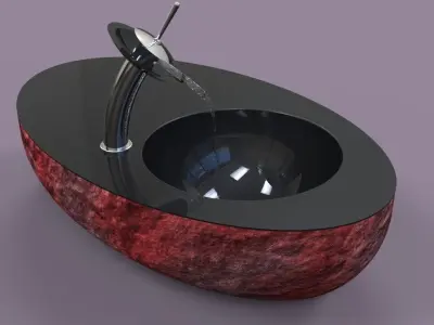 Stone modern sink Free 3D model