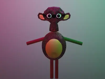 Monkey Man Low-poly 3D model
