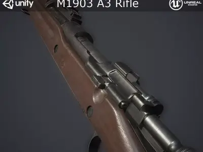 M1903 A3 Rifle Low-poly 3D model