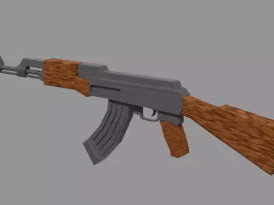 Low poly AK-47 Free low-poly 3D model