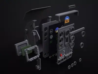 AH-MH-6J Little Bird Front Instrument Panel 3D Print Scale 1-8 3D print model