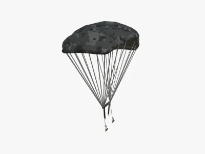 Parachute A09 Black Camouflage - Character Accessories Design Low-poly 3D model