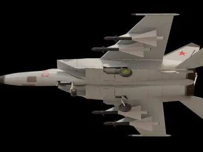 MiG-25 Fighter Jet 3D Model Lowpoly Low-poly 3D model