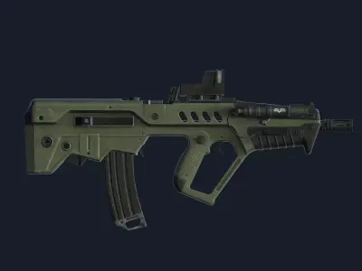 Tar-21 Assault Rifle  3D model Low-poly 3D model