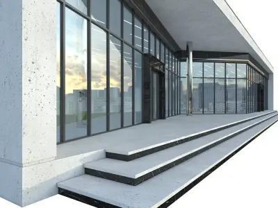 Modern Commercial Building No6 Low-poly 3D model