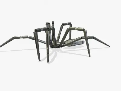 Spider bot v1 rigged and animated Low-poly 3D model