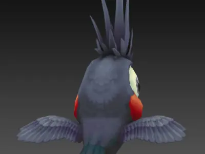 Black Cockatoo Low-poly 3D model