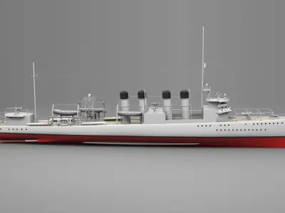 Watercraft 3 - Destroyer Ship 3D model