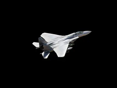 eagle-f15 fighter jet flying in air Low-poly 3D model