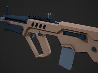 Stylized Tar-21 Low Poly Mobile Ready Low-poly 3D model