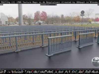 Bridge Railing Components 2 Low-poly 3D model