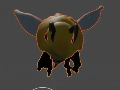 a basic low poly Bee Free low-poly 3D model