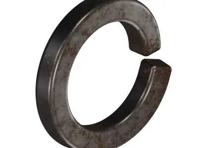 Rusty Spring Washer Low-poly 3D model