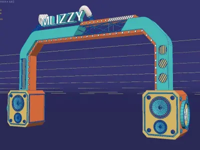 Music door head 3D model