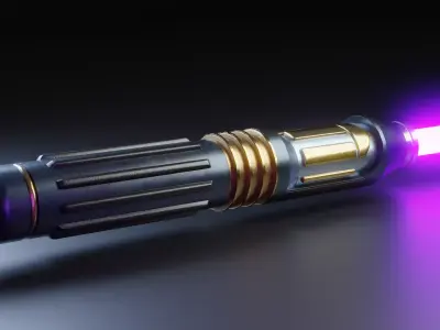 Lightsaber Violet PBR Low-Poly Game-Ready 3D Model Low-poly 3D model