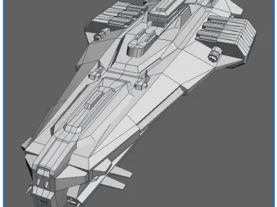 LowPoly Starship Cruiser Low-poly 3D model