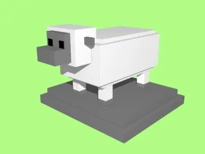 VOXEL SHEEP - MODEL 1 Low-poly 3D model