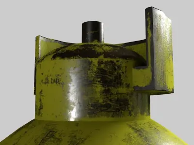Portable Gas Cylinder Low-poly 3D model
