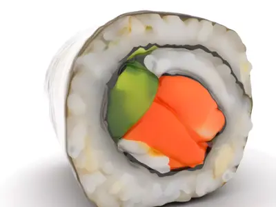 Realistic Sushi Roll Model Pack Low-poly 3D model