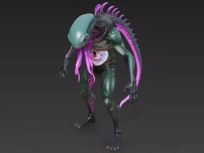Tentacle Alien Monster 3D model 3D model buy