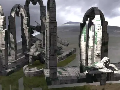 Aslan Narnian Empire Grand Arch Ruins kit bash 3D model