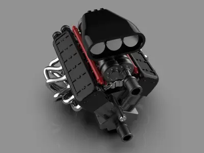v12 engine 3D model