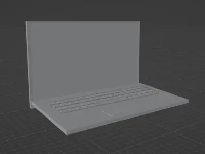 Realistic Low Poly Office Desk Scene with laptop Free low-poly 3D model