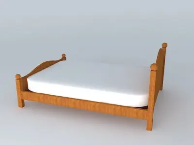 Queen bed Free 3D model