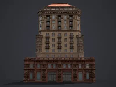 Stalinist Architecture Low-poly 3D model