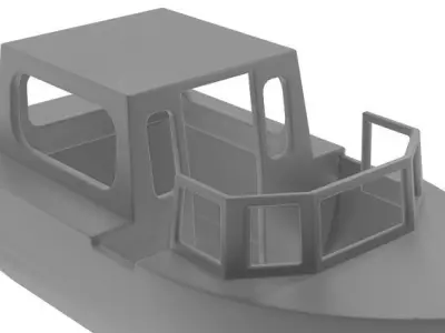 Tourist Boat Low-poly 3D model