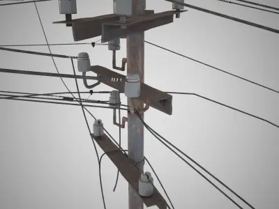 TowerCables power pole - power pole 3D model