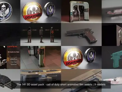 The 141 3D asset pack - call of duty short animated film assets 3D Model Collection