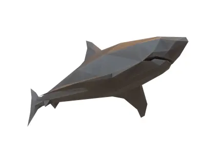 Low Poly Shark v1 012 Low-poly 3D model