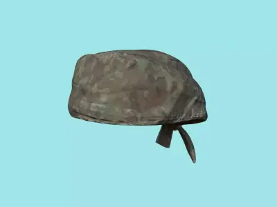 Bandana 02 - Green Camouflage Military - Character Design Low-poly 3D model