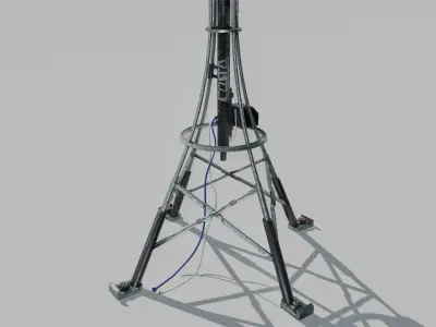 Satellite Antenna part2 Low-poly 3D model